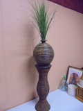 Decorative Wicker Plant Stand w/ Artificial Grass