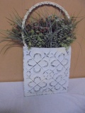 Decorated Metal Art Wall Hanging Basket