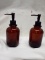 Qty 2 Glass soap pump bottles
