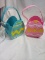 Pair of Pink and Blue Felt Easter Baskets