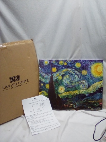 19.75”x16”Lavish Home Collection LED Starry Night Lighted Canvas Decor