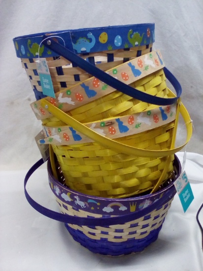 Lot of 4 Assorted Woven Easter Baskets