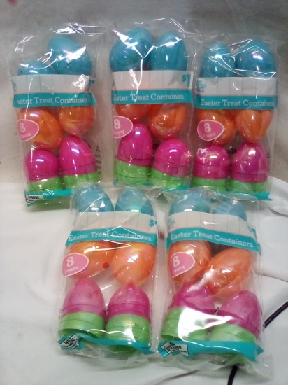 5 Packs of 8 Easter Treat Containers- Reflective