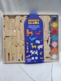 12Pc Mondo Llama Paint Your Own Wood Animals Kit for Ages 3+