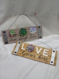2Pc Long Board Hanging Sign Home Decor Lot