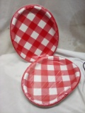 2 Packs of 8 Red Checker/Flannel 12”x10” Paper Plates