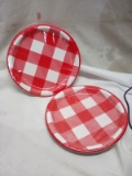 2 Packs of 8 Red Checker/Flannel 8.625” Paper Plates