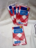 Set of 5 Red Checker/Flannel 54”x84” Plastic Tablecovers