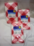 3 Packs of 16 Red Checker/Flannel 2-Ply Napkins