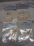 4 Packs of 8 Decorative Bunny Treat Topper Toothpicks