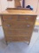 Beautiful Solid Oak Antique 5 Drawer Chest of Drawers