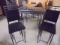 Metal Base Glass Top Pub Height Table & 2 Chairs