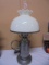 Vintage Style Metal Base Huricane Lamp