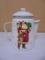 Porcelain Over Steel Coffee Pot w/ Santa