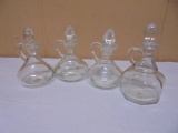 Group of 4 Vintage Glass Cruets