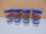 Set of 8 Vintage Pepsi-Cola Glass Tumblers
