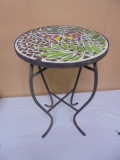 Metal Plant Stand w/ Mosaic Top