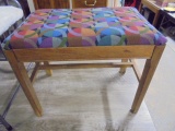 Antique Stool/Bench w/ Padded Seat
