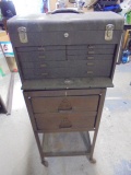 Kennedy Machinist Box on 2 Drawer Steel Rolling Cart Full of Tools