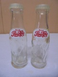 Set of Vintage Glass Pepsi-Cola Bottle Salt & Pepper Shakers