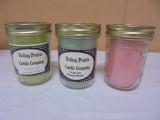 Group of 3 Rolling Prarie Candle Co Scented Jar Candles