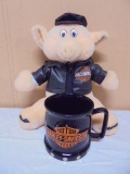 Harley Davidson Plush Pig & Mug