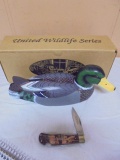 1995 Uunited Wildlife Series Limited Edition Knife w/ Wooden DUck