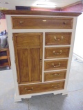 Beautiful Solid Wood Stanley Furniture Painted Chest of Drawers w/ Door