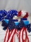 Qty 5- 2 Patriotic Heart Wreaths & 3 Patriotic Bows