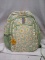 Cat & Jack girls back pack, green with flower print