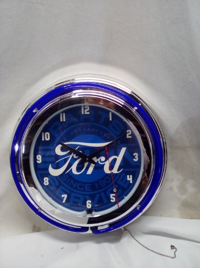 Qty 1 14 in Ford Light Ring Wall Clock
