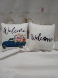 Qty 2 Decorative Welcome Pillows