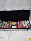 Qty 1 Poker Chips and Card with Case
