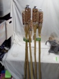 5 foot bamboo torch, qty 5 light brown