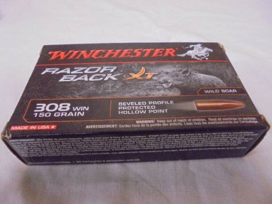 20 Round Box of Winchester Razor Back XT 308 Win Cartridges