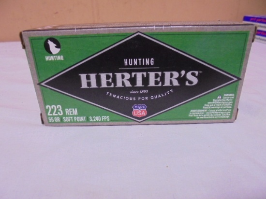20 Round Box of Herter's 223 Rem Centerfire Cartridges