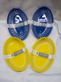 True Living Burger Baskets. Qty 4. Blue & Yellow