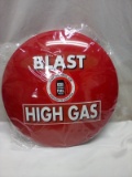Qty 1 Domed Metal Sign Blast High Gas