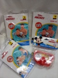 2 Mickey Mouse inflatable armband,1 Mickey swim ring,1 Mickey swim mask