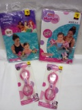 1 set of Minnie Mouse and Pocahontas inflatable armbands, 2 Minnie Goggles