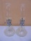 2Matching Miniature Glass Oil Lamps