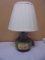 Vintage Reverse Painted Glass Table Lamp