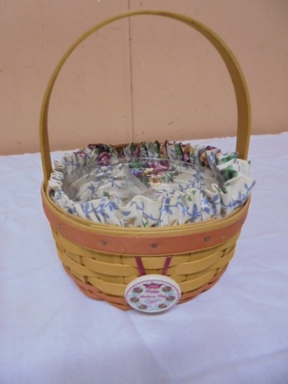 1998 Longaberger Mother's Day Basket w/ Liner-Protector-Tie On