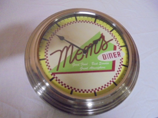 Mom's Diner Round Wall Clock