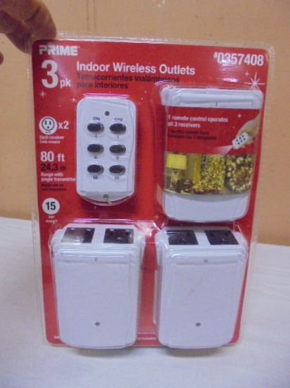Prime 3 Pack of Indoor Remote Control Wireless Outlets