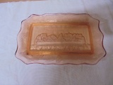 Vintage Indiana Glass Pink Last Supper Plate