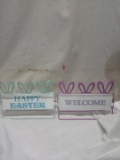 Qty 2 Welcome & Happy Easter Decor