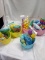 Qty 5, Easter basket starter kits; basket 10 large eggs, 8 small eggs, grass