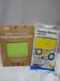 Qty 2 Multi Purpose Cloths and Fashion gloves with Cuff