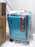 Qty 1 Teal Carry On luggage, TSA approved lock, hard case